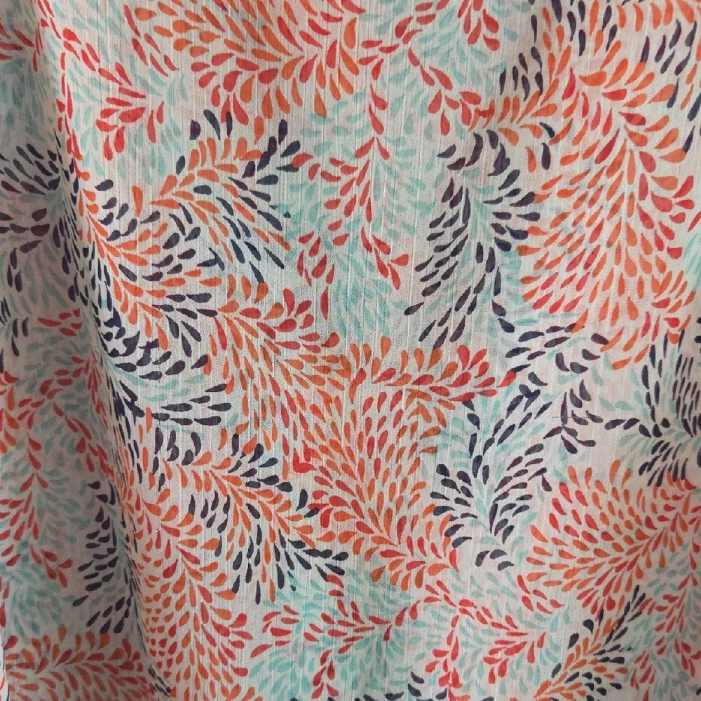 Fever Multicolor Leaf Pattern Top - Picture 3 of 5